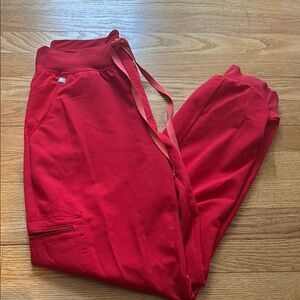 Women’s high waisted Red scrub Pants by figs